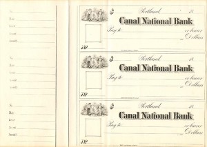 Canal National Bank Sheet of 3 Checks